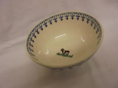 Buy Vintage Brixton Pottery Large Bowl Farmyard Animals Spongeware Design • 34.99£