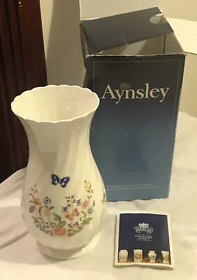Buy Aynsley “Cottage Garden” Bone China Edwardian Vase, 10” Tall In Box • 6£