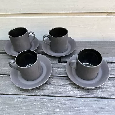 Buy Wedgwood Black Basalt Jasperware 4 Espresso Cups & Saucers • 30£