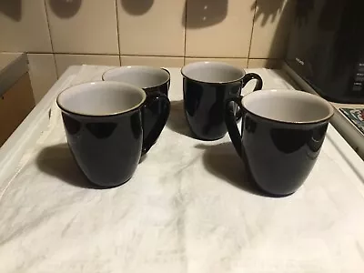 Buy Denby Pottery Black ,design 4 Inch High  Mugs X 4 • 24.99£