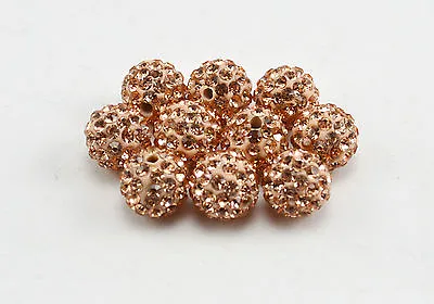 Buy 5/10/20 10mm Crystal Paved Clay Disco Ball Shamballa Beads For Bracelets New2023 • 3.10£