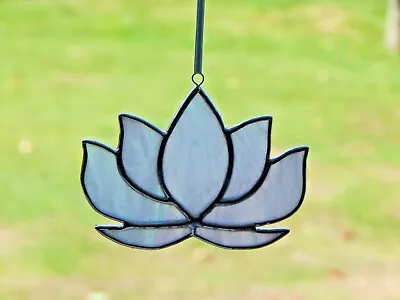 Buy Stained Glass Suncatcher/Window Hanger White Lotus Flower Gift/Home Decoration • 24£