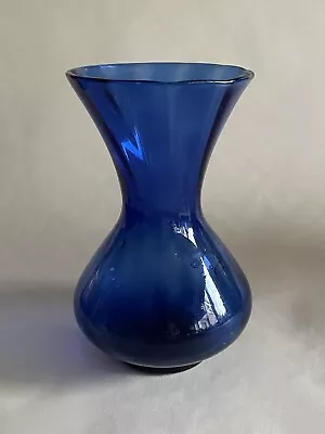 Buy Lovely Pair  Of    Mid Size  Cobalt Blue  Vases With A Swirl Pattern In Glass • 6£