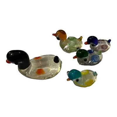 Buy Vintage Miniature Glass Ducks Art Glass Figurine • 19.99£