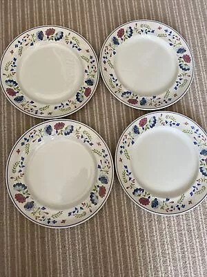 Buy BHS Priory Dinner Plates 26cm Vintage Blue Floral Tableware Made In Britain X 4 • 19.99£