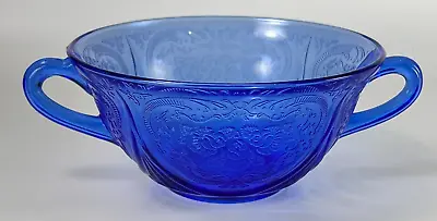 Buy Vintage Hazel Atlas Glass Co Royal Lace Cobalt Blue Depression Soup Bowl • 26.52£