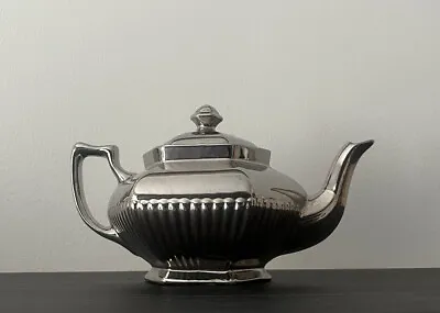 Buy 1930s Sutherland Silver Lustre Hexagonal Ceramic Teapot Art Deco Made In England • 14.95£