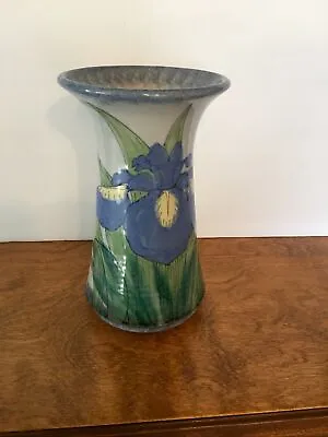 Buy Highland Stoneware Vase-Scotland-Free Hand  Painted - Blue Iris • 26.49£