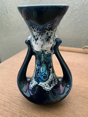 Buy MCM Vallauris Vase, Blue Fat Lava With Beautiful Purple Luster • 55£