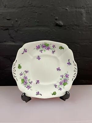 Buy Adderley Violets Square Eared Cake / Bread Plate 10  Wide • 15.99£