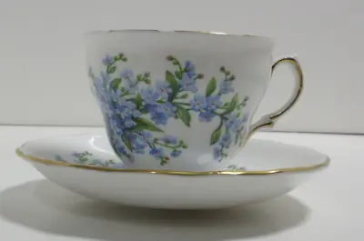 Buy Vintage Royal Vale 9929 (Fine Bone China) Tea Cup/Saucer (Forget Me Not) England • 11.37£