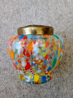 Buy Vintage Multicoloured Spatter Glass Posy Vase. Probably Bohemian / Czech • 18£