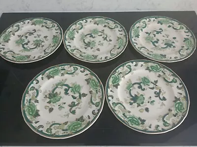 Buy Masons Ironstone Chartreuse 5 X Luncheon Plates 9  With Crazing And Staining  • 29.99£