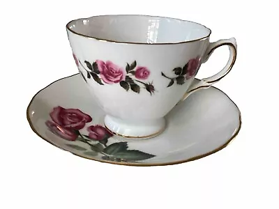 Buy Royal Vale, Bone China Floral Pink Rose Tea Cup & Saucer Made In England • 14.20£