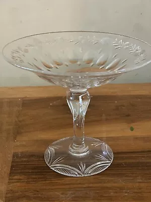 Buy Vintage Stuart Crystal Cut Glass Compote Bonbon Pedestal Bowl Dish Fan 6  Tall • 40£