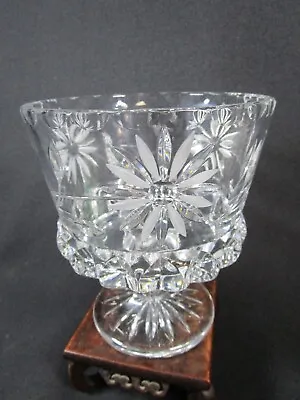 Buy Beautiful  Vintage Quality Heavy  Crystal Cut Glass Pedestal Bowl Footed Vase • 24.97£
