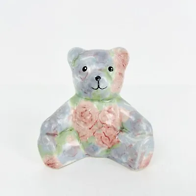 Buy Park Rose Ceramic Bear Ornament 10cm Tall Pastel Bridlington England Vintage 90s • 19.99£