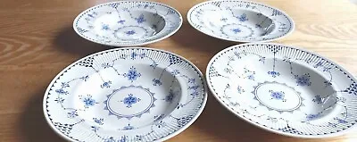 Buy 4 X Vintage Furnivals Blue Denmark Soup Plates - 20 Cm Dia.  • 26.99£