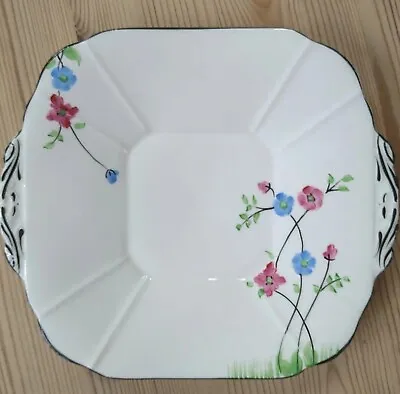 Buy Melba Ware Cake Plate Art Deco Bone China Serving Platter Black White Floral 20s • 8£