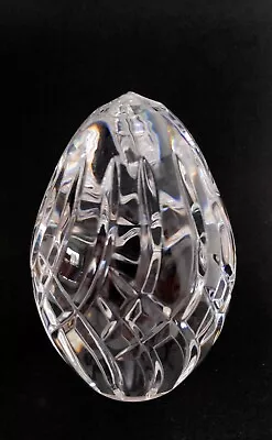 Buy Vintage Crystal Cut Glass  Paperweight. Clear.  Egg Shaped. 10.5cm Tall. • 12£