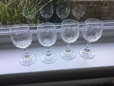 Buy 4 White Wine Cut Glasses Excellent Condition  • 5.99£