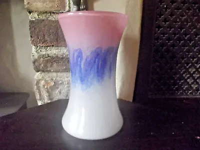 Buy Vintage Large Vasart Pink & Blue Art Glass Vase Signed To Base • 95£