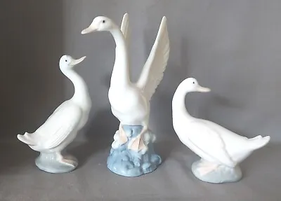 Buy A Set Of 3 Tall Nao Geese By Lladro • 20£