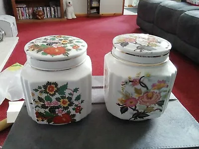 Buy Ginger Jars X2 Vintage Sadler Lidded Square  A Pair.  • 11.50£