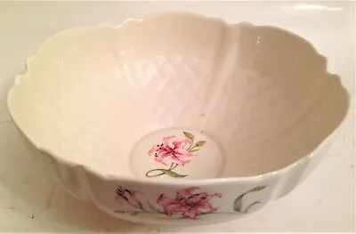 Buy Belleek Country Trellis Pink Lily Porcelain Bowl 24cm  • 24.99£