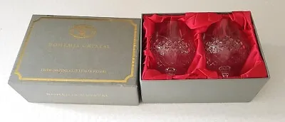 Buy 2 X Bohemian Cut Glass Brandy Style Goblets 24% Lead Crystal • 25£