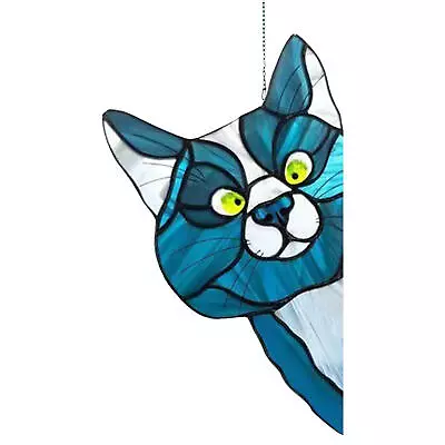 Buy Stained Glass Cat Art Multicolor Cat Decoration Pendant Window Hanging Ornament • 12.23£