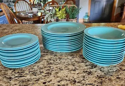 Buy Set Of 36 Retro Riva Designs TEAL Dinnerware Service For 12 Plates Bowls NICE! • 168.90£