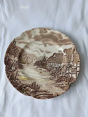 Buy Vintage Johnson Brothers Olde English Countryside Ironstone Plate | Brown • 5.50£