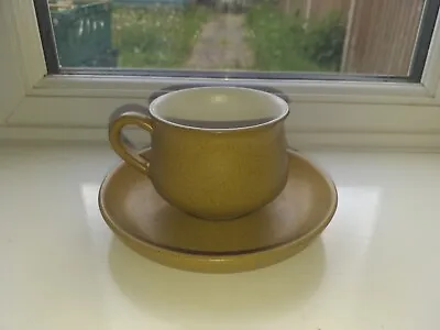 Buy Lovely Vintage Denby Stoneware Ode Mustard Yellow Cup & Saucer • 2.49£