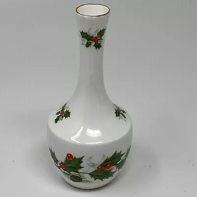 Buy Royal Grafton Noel Small Bud Vase Holly Leaf Berry Bone China Made In England • 23.63£