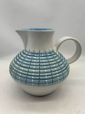 Buy  Bourne Denby Burlington Jug Stoneware 1950's Blue & White Pattern Ceramic • 34.95£