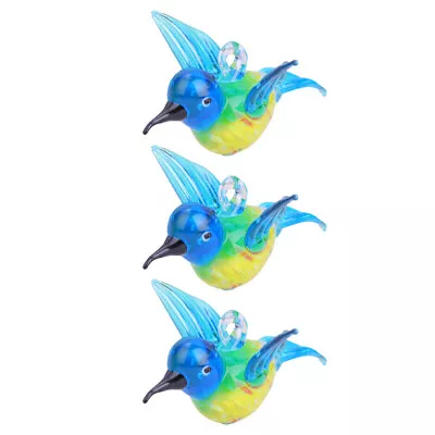 Buy  3 Pcs Tabletop Ornament Stained Glass Hummingbird Ornaments • 15.69£