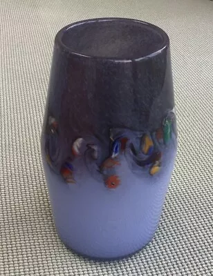 Buy Vintage Blue  Strathearn Glass Vase 7.5” • 45£