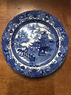 Buy Pearlware Plate Antique Blue White Pagoda Pattern Circa 1800 Poss Leeds Pottery • 9.99£