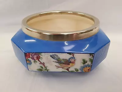 Buy Antique Art Deco Bowl, Royal Venton Ware, Blue And Flowers, By John Steventon • 14.99£