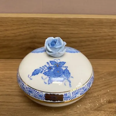 Buy Herend Porcelain Chinese Bouquet Blue Bonbonniere • 65£