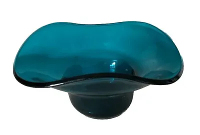 Buy Vintage SOWERBYS TYNESYDE GLASSWARE Turquoise/Petrol Blue Bowl British Glassware • 14.99£