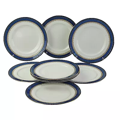 Buy Booths Pottery, Silicon Ware, A3238, Powder Blue Enamelled, 9 X Luncheon Plates • 45£