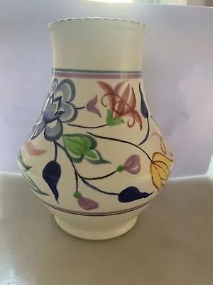 Buy Poole Pottery Bulbous Shaped Vase Decorated With Stylised Flowers - Perfect • 18£