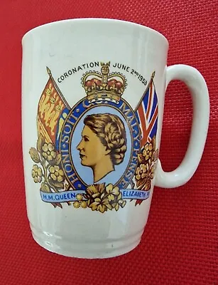 Buy Vintage Queen Elizabeth II Coronation Pottery Mug June 2nd 1953 • 5£