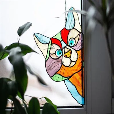Buy Handmade Stain Glass Cat Suncatcher For Window, Stained Glass Window Hanging • 7.04£