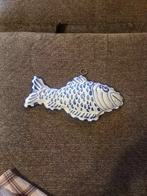 Buy Vintage BASSANO ABC CERAMICHE Italy Blue & White Hand Painted Smiling Fish Mold • 25.92£