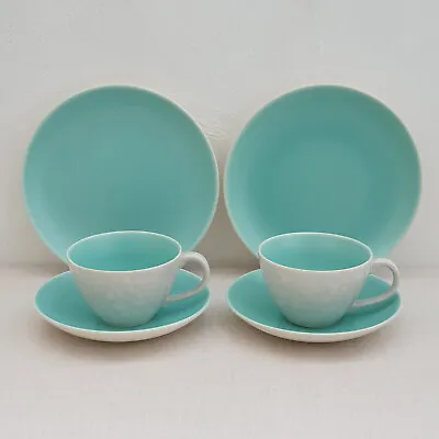 Buy Poole Twintone - Ice Green Seagull - Two Trios - Tea Cups, Saucers, Plates (#4) • 6.50£