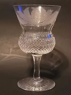 Buy Edinburgh Scotland Cut Crystal Etched Thistle 4 1/2  Claret Wine Glass Goblet • 47.35£