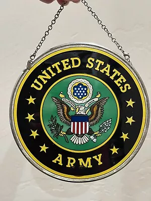 Buy U.S. Army Round Stained Glass Window Hanger 6.5 In Across • 14.46£